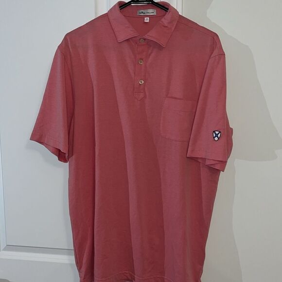 Peter Millar Cotton/Poly blend pink Kinloch Virginia Golf pocket Polo shirt M - Picture 1 of 5